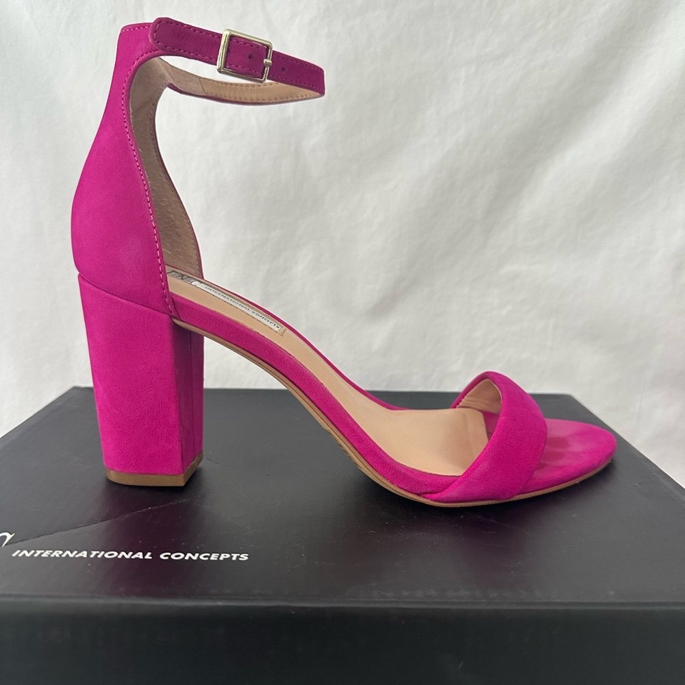 Women's Pink Block Heel Sandals